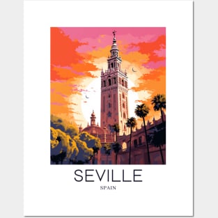 A Pop Art Travel Print of Seville - Spain Posters and Art